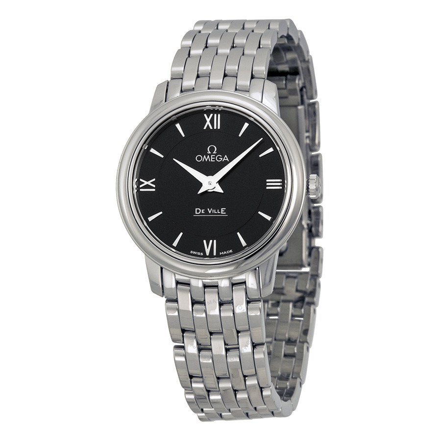 Omega DeVille Prestige Black Dial Stainless Steel Ladies Watch 42410276001001 424.10.27.60.01.001