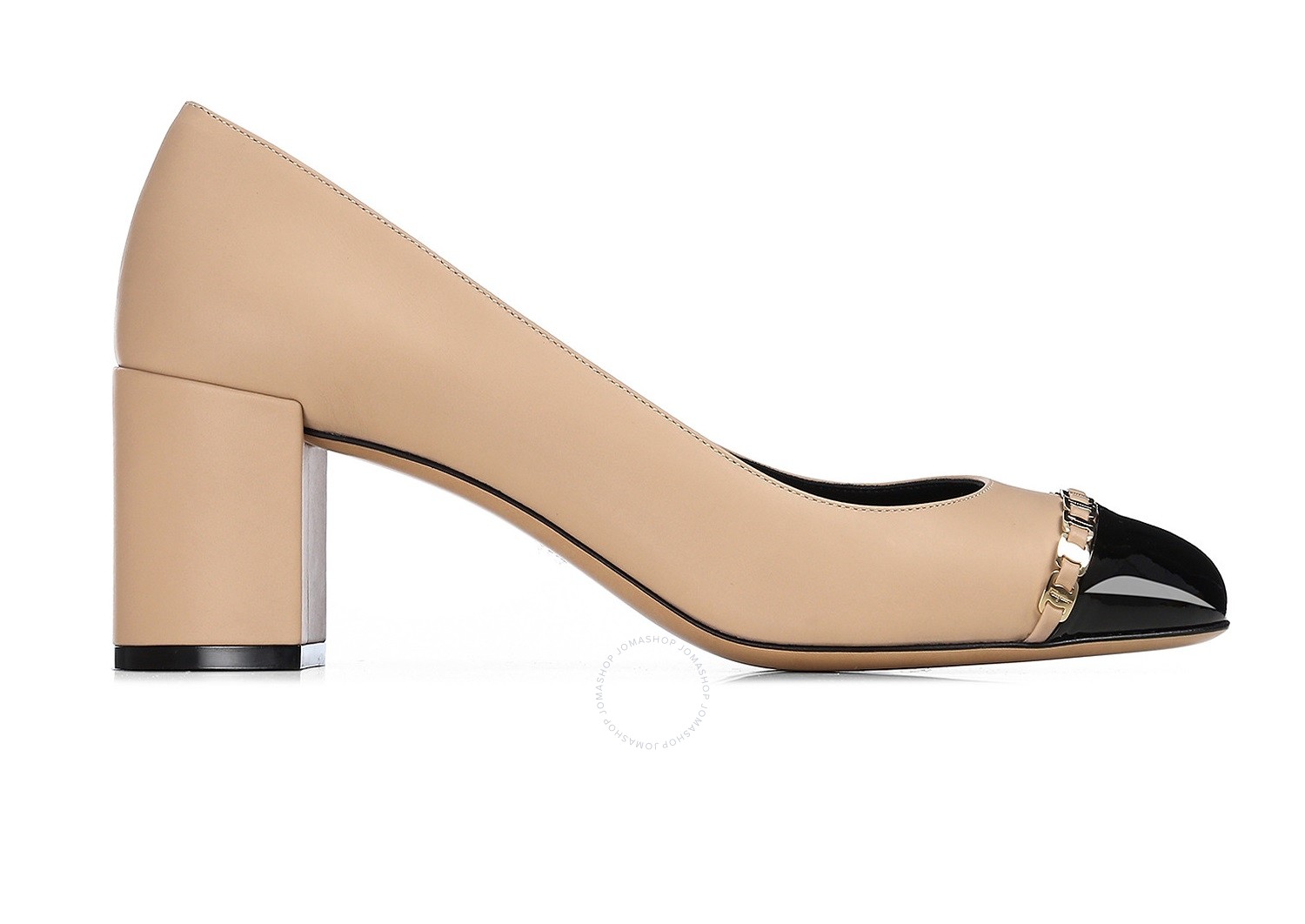 Ferragamo Ladies Vara Chain Pump Shoe 01P343 704012