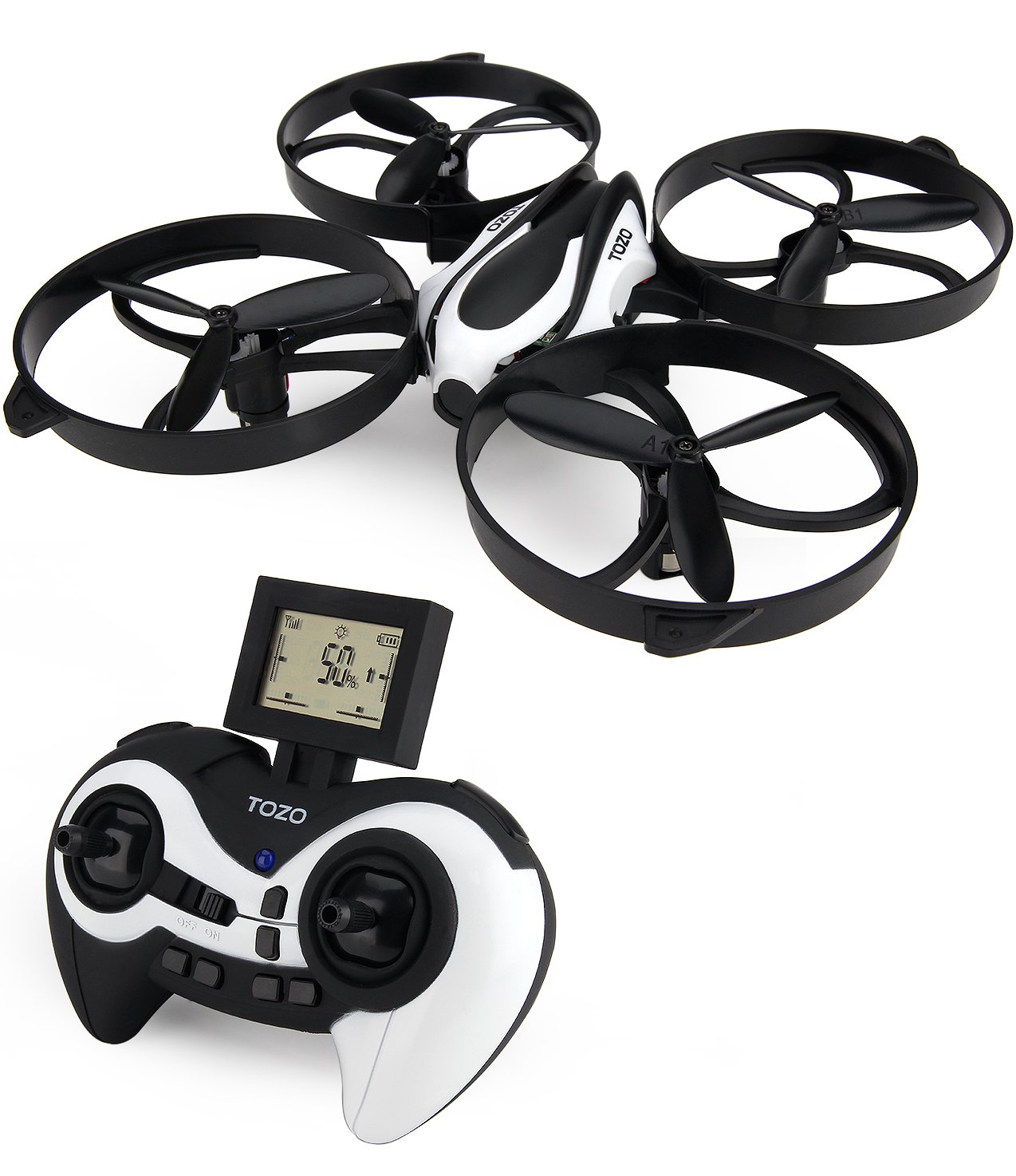 TOZO Q2020 Drone RC Quadcopter Altitude Hold Headless RTF 3D 360 Degree Flips & Rolls 6-Axis Gyro 4CH 2.4Ghz - Black