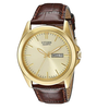 Đồng hồ Citizen Men's Goldtone Watch With Brown Leather Strap