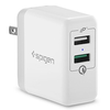 Ổ cắm 2 cổng Spigen Essential F207 Quick Charge 3.0 Travel Charger w/ 2-Ports - White - Box Packaging