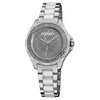 Akribos XXIV Akribos Diamond Silver-Tone Steel and White Ceramic Ladies Watch AK534SS