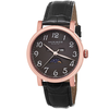 Akribos XXIV Akribos Black Dial Gold Tone Black Leather Men's Watch AK633RG