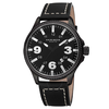 Akribos XXIV Trek Black Dial Black Leather Men's Watch AK833WT