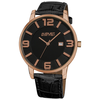 August Steiner Black Dial Rose Gold-Tone Metal Black Leather Men's Watch AS8055RG