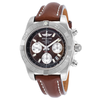 Breitling Chronomat 41 Chronograph Brown Dial Brown Leather Men's Watch AB014012-Q583