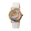 Bertha Estella Mother of Pearl Dolphin Dial White Leather Ladies Watch BTHBR5105
