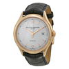 Baume et Mercier Baume and Mercier Clifton Silver Dial 18kt Rose Gold Black Alligator Leather Men's Watch 10058
