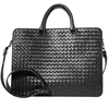 Bottega Veneta Intrecciato Woven Leather Briefcase- Black 387307 VQ131