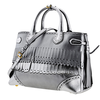 Burberry Ladies Satchel bag Disc/Old Groups Silver Medium Banner Frin Dfs Ho Exc 4064277
