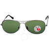 Ray Ban Cockpit Gunmetal Green Polarized 59mm Sunglasses RB3362 004/58 59-14 RB3362 004/58 59-14