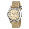 Seiko 5 Beige Dial Beige Canvas Men's Watch SNK803