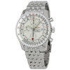 Breitling Navitimer World Chronograph Automatic Chronometer Silver Dial Men's Watch A2432212-G571-453A