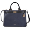 Michael Kors Tatiana Medium Leather Satchel- Navy/ Black 30F8GT0S2T-429