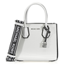 Michael Kors Mercer Pebbled Leather Messenger Bag - White / Black 30H8SM9M3T-089