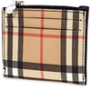 Burberry Vintage Check and Leather Zip Card Case- Black 8015133