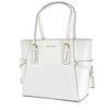 Michael Kors Voyager Textured Crossgrain Leather Tote- White 30H7GV6T9L-085