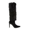 Giuseppe Zanotti Ladies Black 90 Knee Fur Leg Boots I870013/003