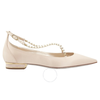 Rene Caovilla Eliza Satin Beige Flat C09158-020-B