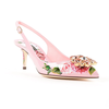 Dolce and Gabbana Dolce & Gabbana Ladies Sandals in Soft Pink with Sling Print CG0183 AU562 HDR40
