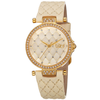 Burgi Crystal Beige Quilted  Dial Ladies Watch BUR154BG