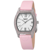 Burgi White Dial Ladies Ladies Pink Leather Watch BUR166PK