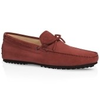 Tod's Men's Dark Terracotta Nubuck Leather Moccasins XXM0LR00051RE0G834