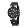 Bvlgari Diagono Quartz Black Dial Black Rubber Ladies Watch 101607