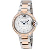 Cartier Ballon Bleu Silver Diamond Dial Steel and Rose Gold Ladies Watch WE902077
