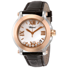 Chopard Happy Sport II MOP Dial Brown Leather Flaoting Diamonds Ladies Watch 278492-9004