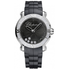 Chopard Happy Sport Round Black Dial Diamond Ladies Watch 278551-3004