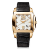 Chopard Two O Ten White Dial 18k Rose Gold Black Leather Ladies Watch 127468-5001