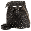 Valentino Rockstud Quilted Bucket Bag- Black RW0B0B59NAP 0NO