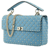 Valentino Large Rockstud Spike Bag- Blue RW0B0121NAP PI4
