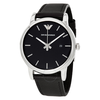 Emporio Armani Classic Black Dial Black Leather Strap Men's Watch AR1692