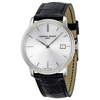 Frederique Constant Slim Line Silver Dial Black Leather Men's Watch FC-220NS4S6