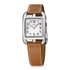 Hermes Cape Cod Silver Dial Tan Barenia Leather Ladies Watch 020997WW00 W020997WW00