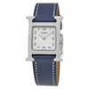 Hermes H Hour Ladies Blue Grained Leather Watch 039422WW00