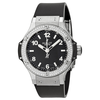 Hublot Big Bang Black Dial Diamond Black Rubber Ladies Watch 361.SX.1270.RX.1104