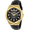 Invicta Objet D Art Quartz Black Dial Black Leather Men's Watch 30186