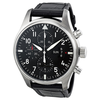 IWC Pilot Chronograph Automatic Black Dial Black Leather Men's Watch IW377701