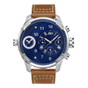 JBW G3 Stainless Steel Diamond Case Brown Leather Strap Men's Watch J6325E