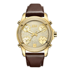 JBW Jet Setter Gold-tone Steel Diamond Brown Leather Strap Men's Watch J6354A