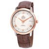 Omega De Ville Ivory Silvery Dial Automatic Men's Leather Watch 424.23.40.20.02.003