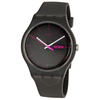 Swatch Rebel Brown Dial Brown Rubber Men's Watch SUOC700