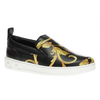 Versace Men's Sneaker in Black Yellow Skate Leather Barocco Pinted DSU6229 DBVG