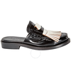 Burberry Ladies Black Fringe Leather Slipper 4071870