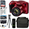 Canon PowerShot SX420 IS Digital Camera (Red) with 20MP, 42x Optical Zoom, 720p HD Video and Built-In Wi-Fi + 32GB Card + Reader + Spare Battery + Tripod + Digital Camera Accessory Bundle