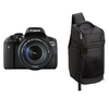 Canon EOS Rebel T6i Digital SLR with EF-S 18-135mm IS STM Lens - Wi-Fi Enabled + Free AmazonBasics Sling Backpack for SLR Cameras