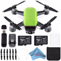 DJI Spark Quadcopter (Meadow Green) CP.PT.000734 + Sony 64GB microSDXC + Card Reader + Fibercloth Bundle